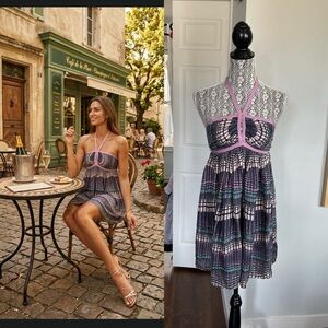 Vintage 100% Silk Susana Monaco Designer Mini Dress. Small/Size 4